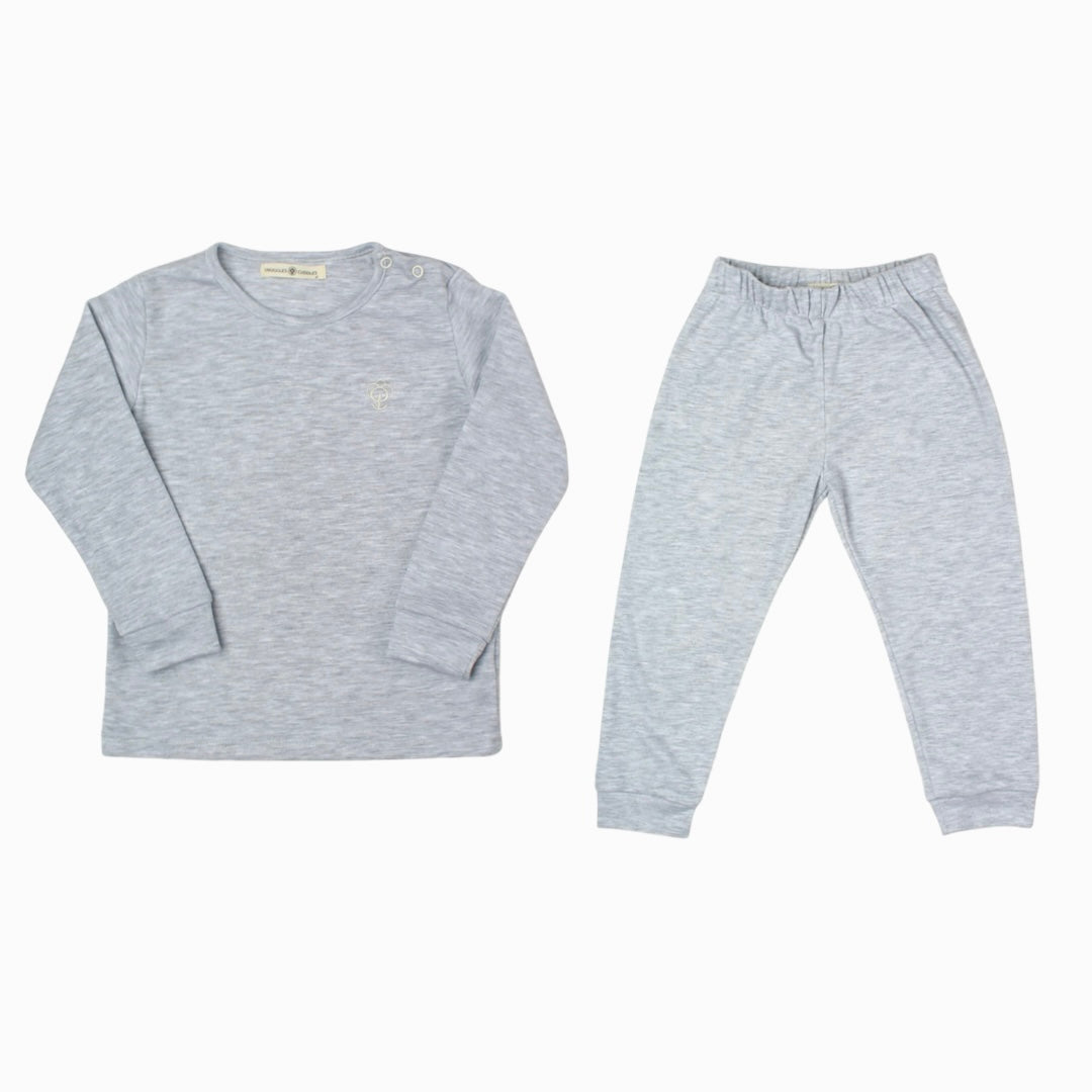 Boy Grey Pajama Set in Pima Cotton