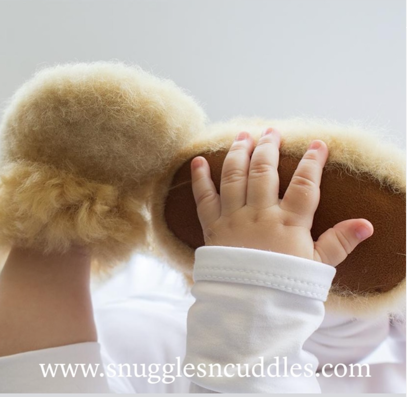 Baby n Kids Baby Alpaca and Merino Fleece Slippers - Ivory