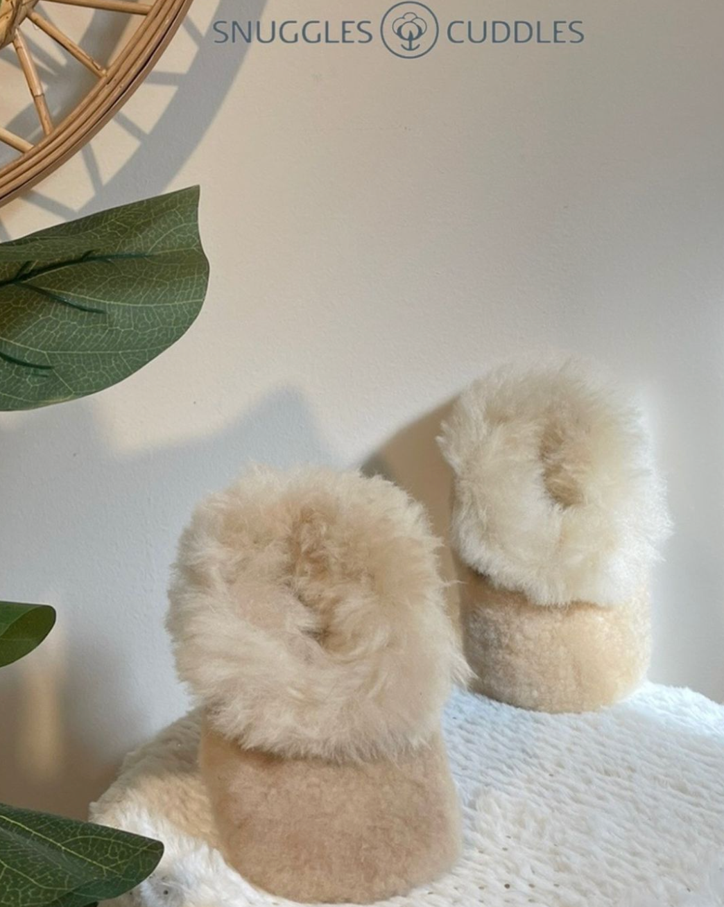 Handmade Baby Alpaca Fur Slippers – Natural Cream