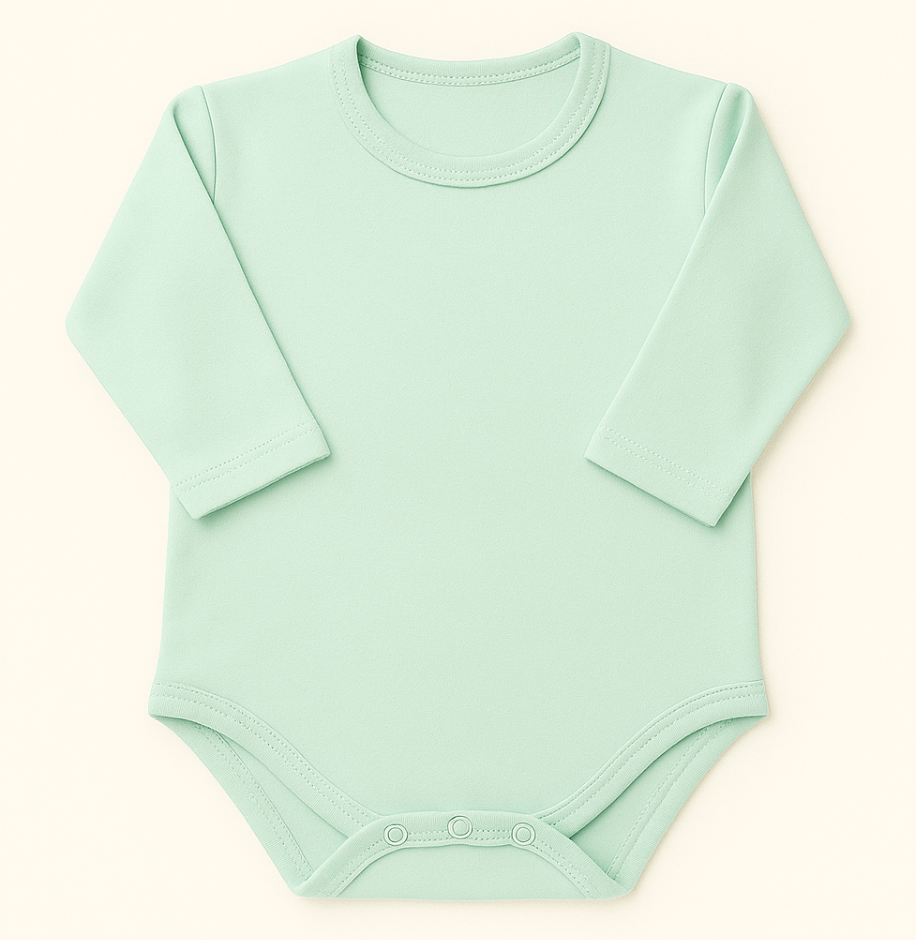 Mint Long Sleeve Onesie 100% Pima Cotton