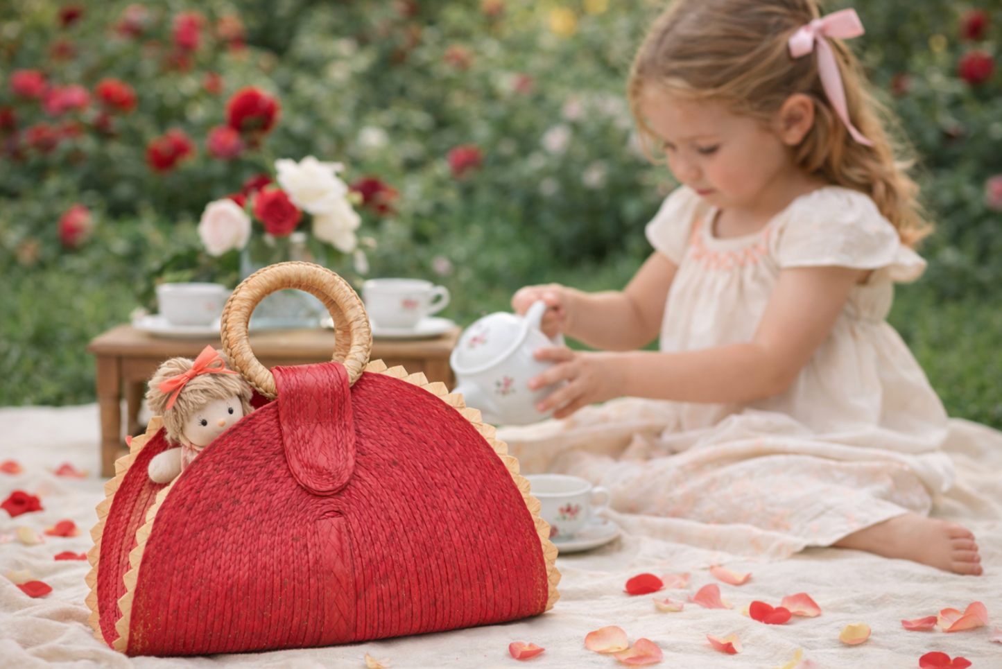 Crimson Berry Palm Purse