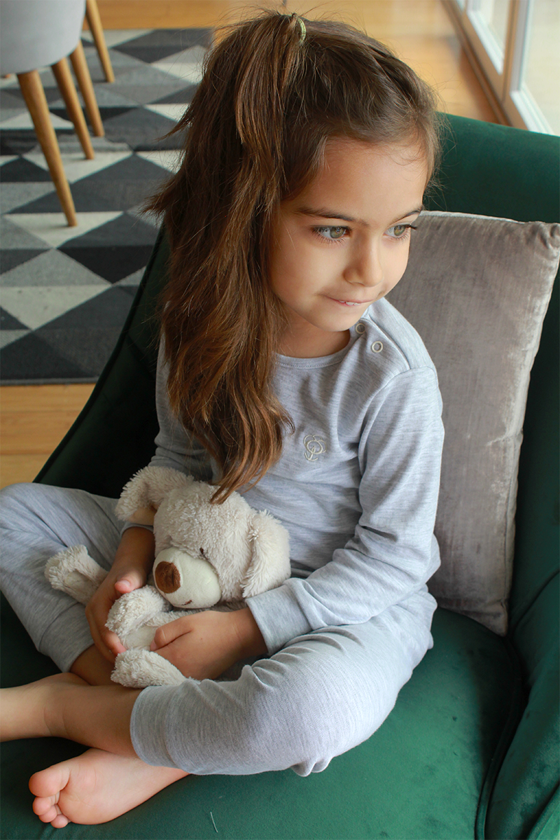 Grey Pajama Set in Pima Cotton