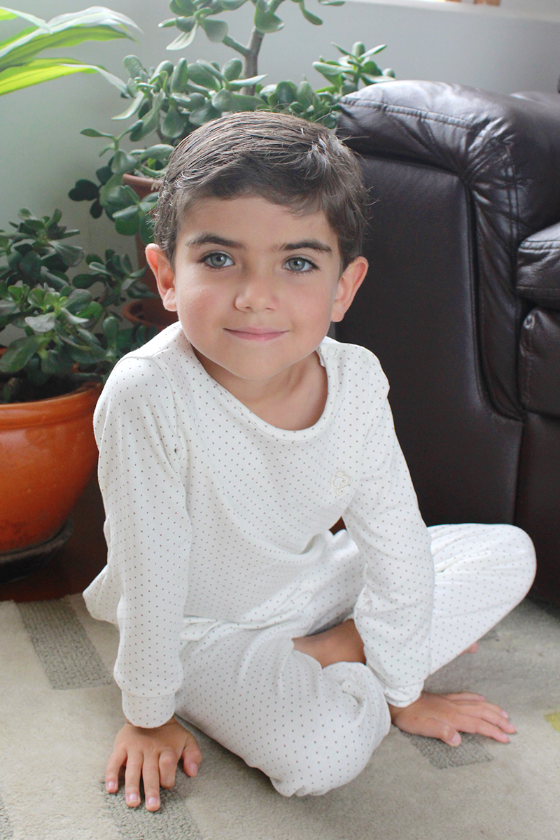 Boy Polka-Dot Pajama Set in Pima Cotton - front view