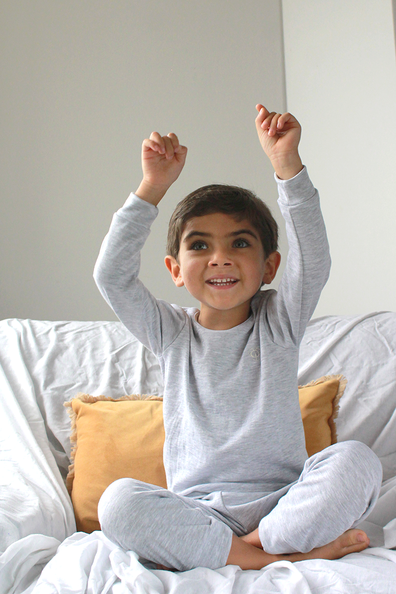 Boy Grey Pajama Set in Pima Cotton