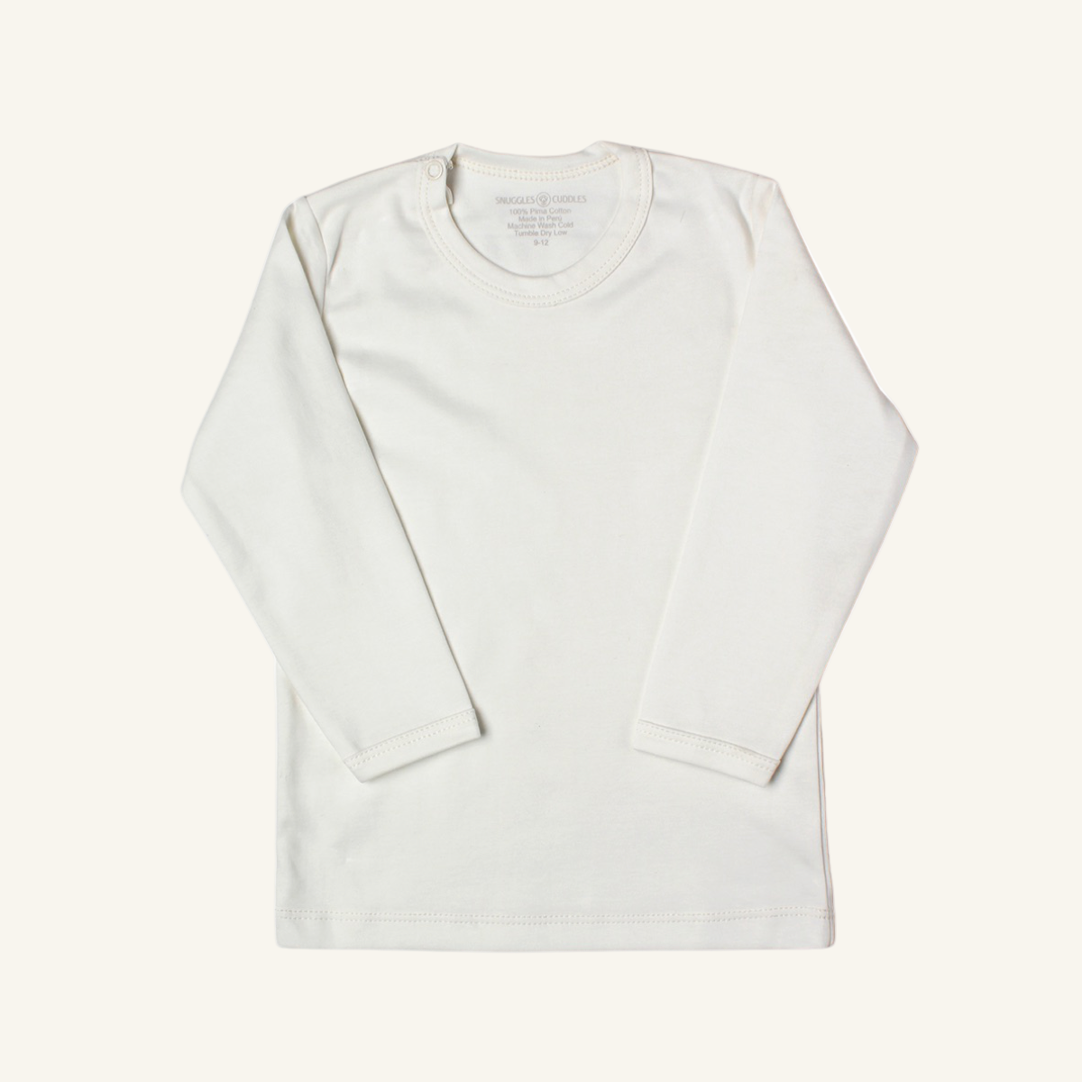 Ivory- Classic Long Sleeve Shirt in Pima Cotton