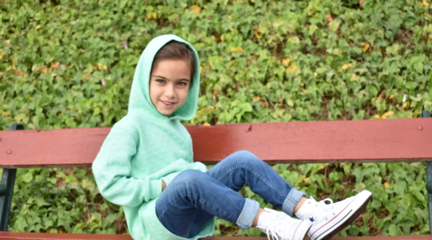 Unisex Mint Long Hooded Pocket Jersey 100% Cotton