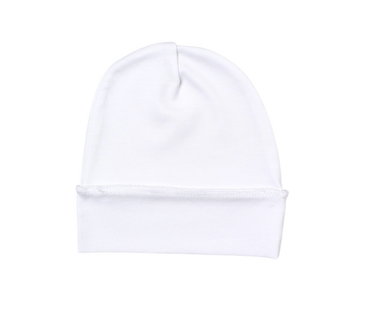 White Newborn Hat - Pima Cotton