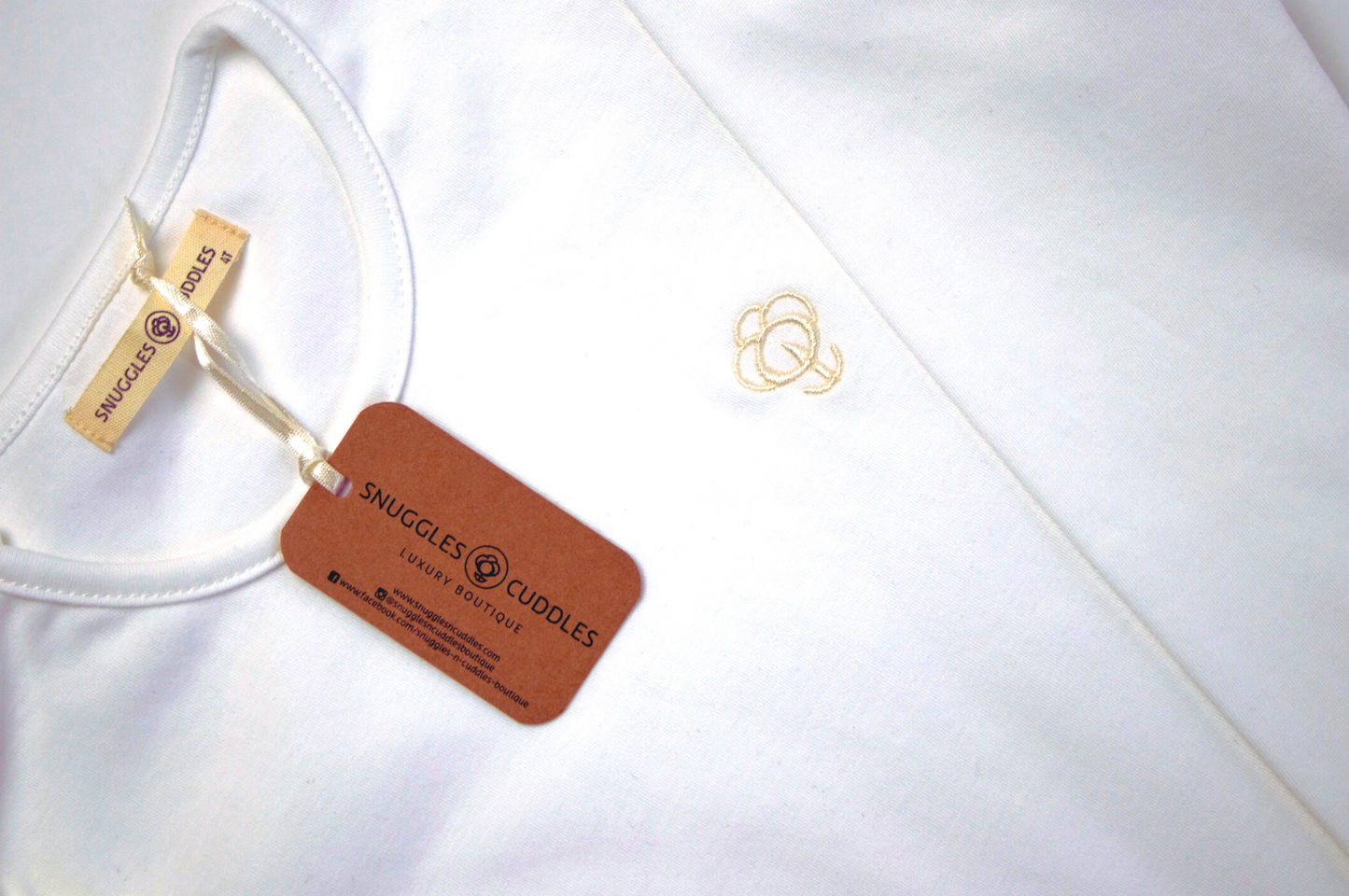 White Pajama Set in Pima Cotton