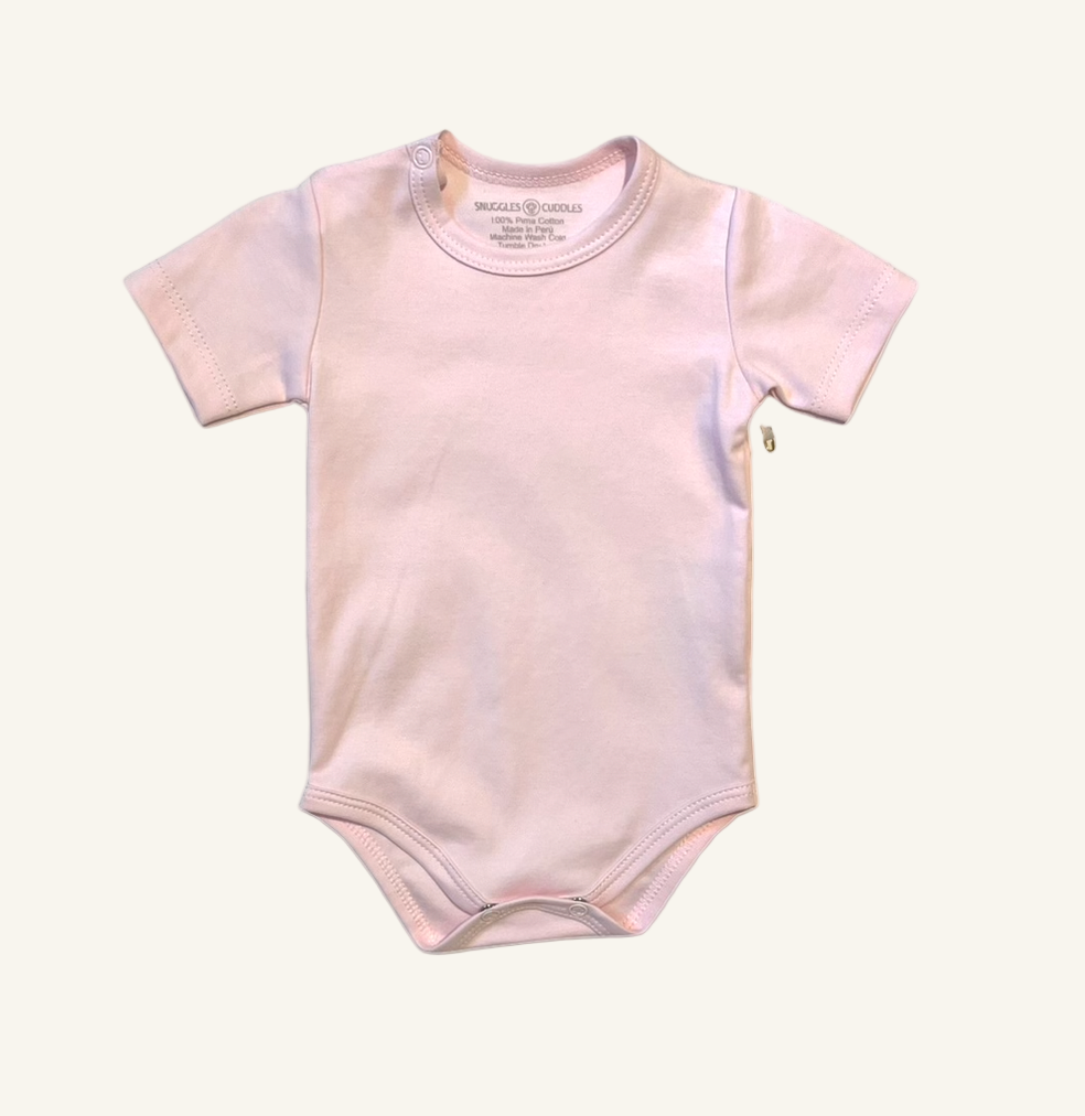 Pink short online sleeve onesie