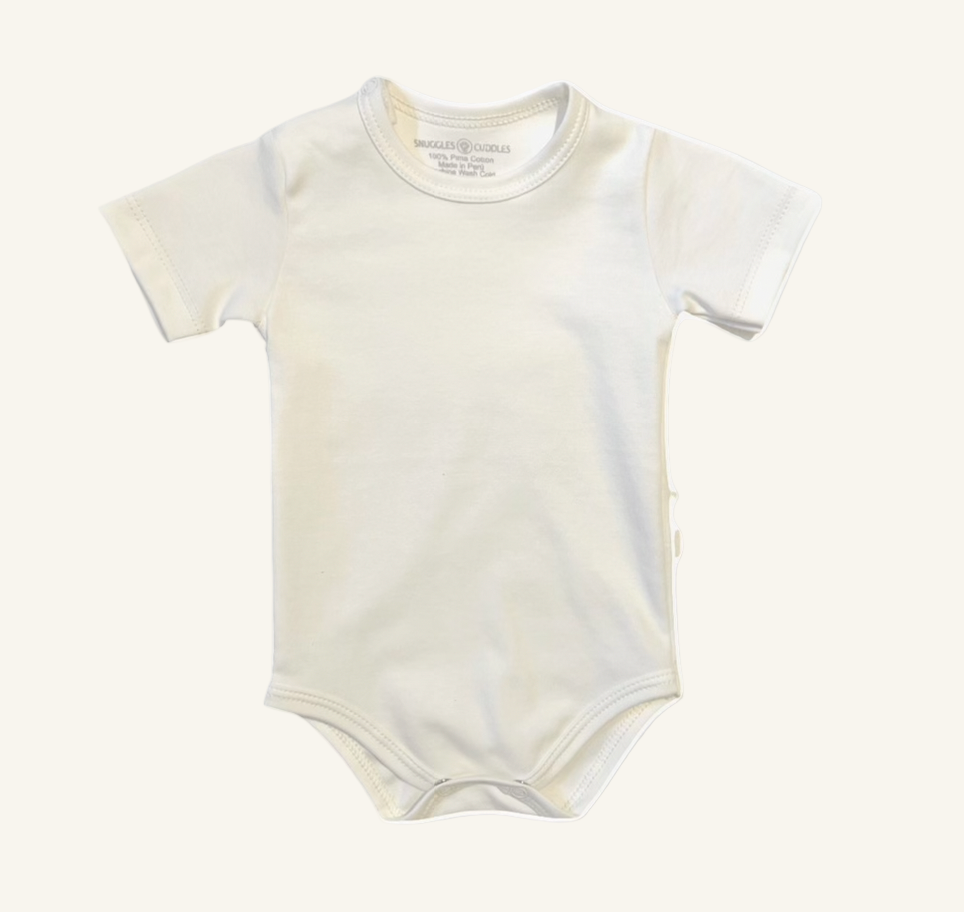 Ivory Short Sleeve Bodysuit in Pima Cotton