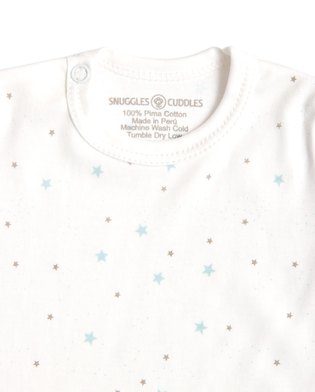 Stars Short Sleeve Bodysuit in 100% Pima Cotton