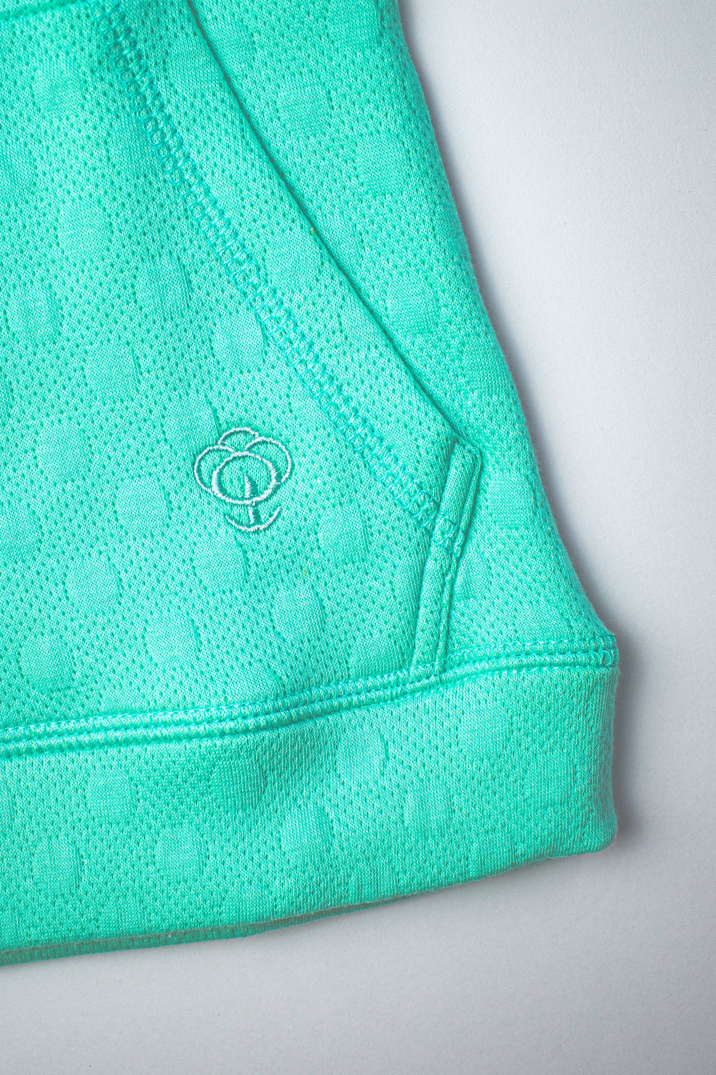 Unisex Mint Long Hooded Pocket Jersey 100% Cotton