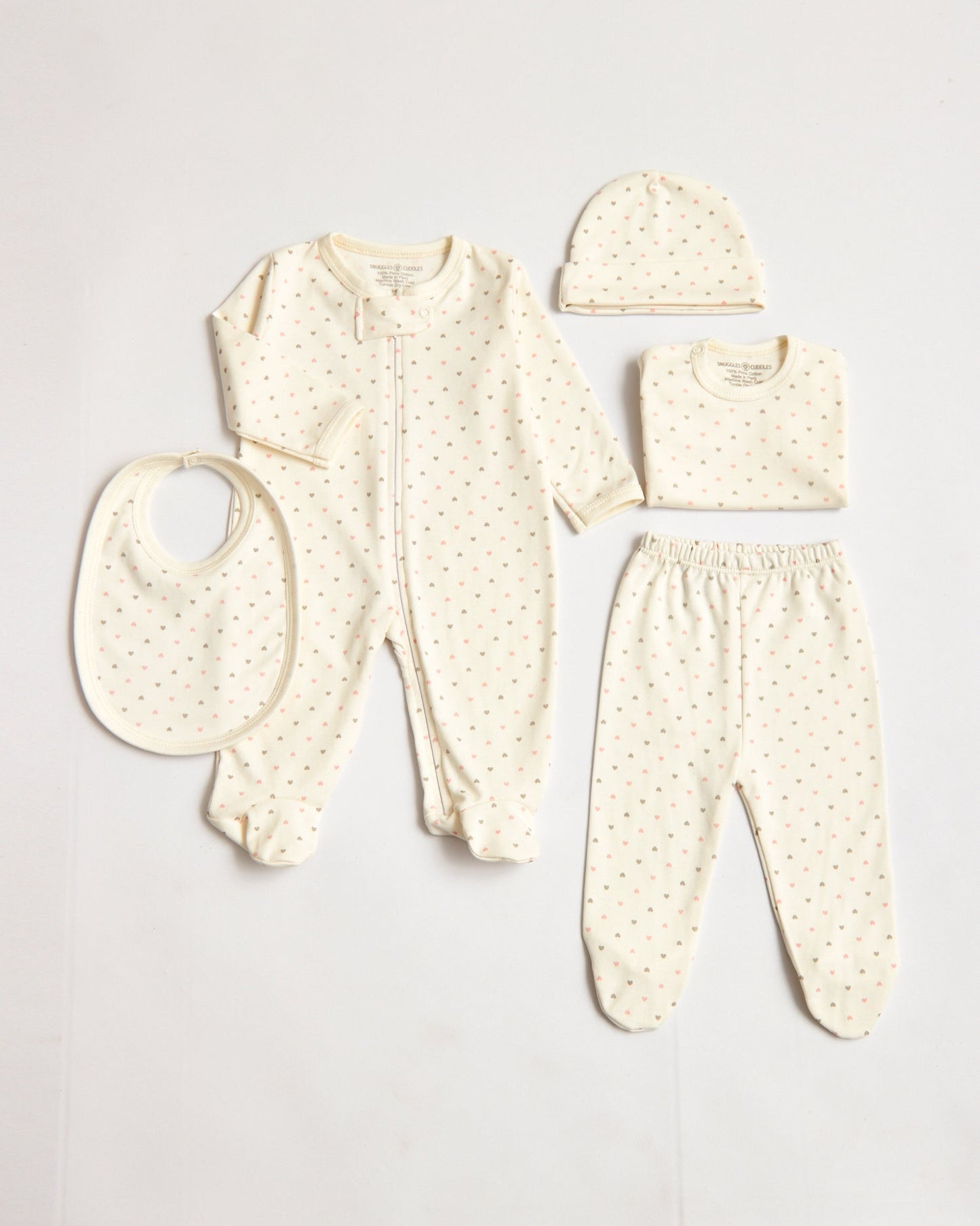 Pima Cotton 5 -Piece Newborn Layette Set | Hypoallergenic Baby Gift Set
