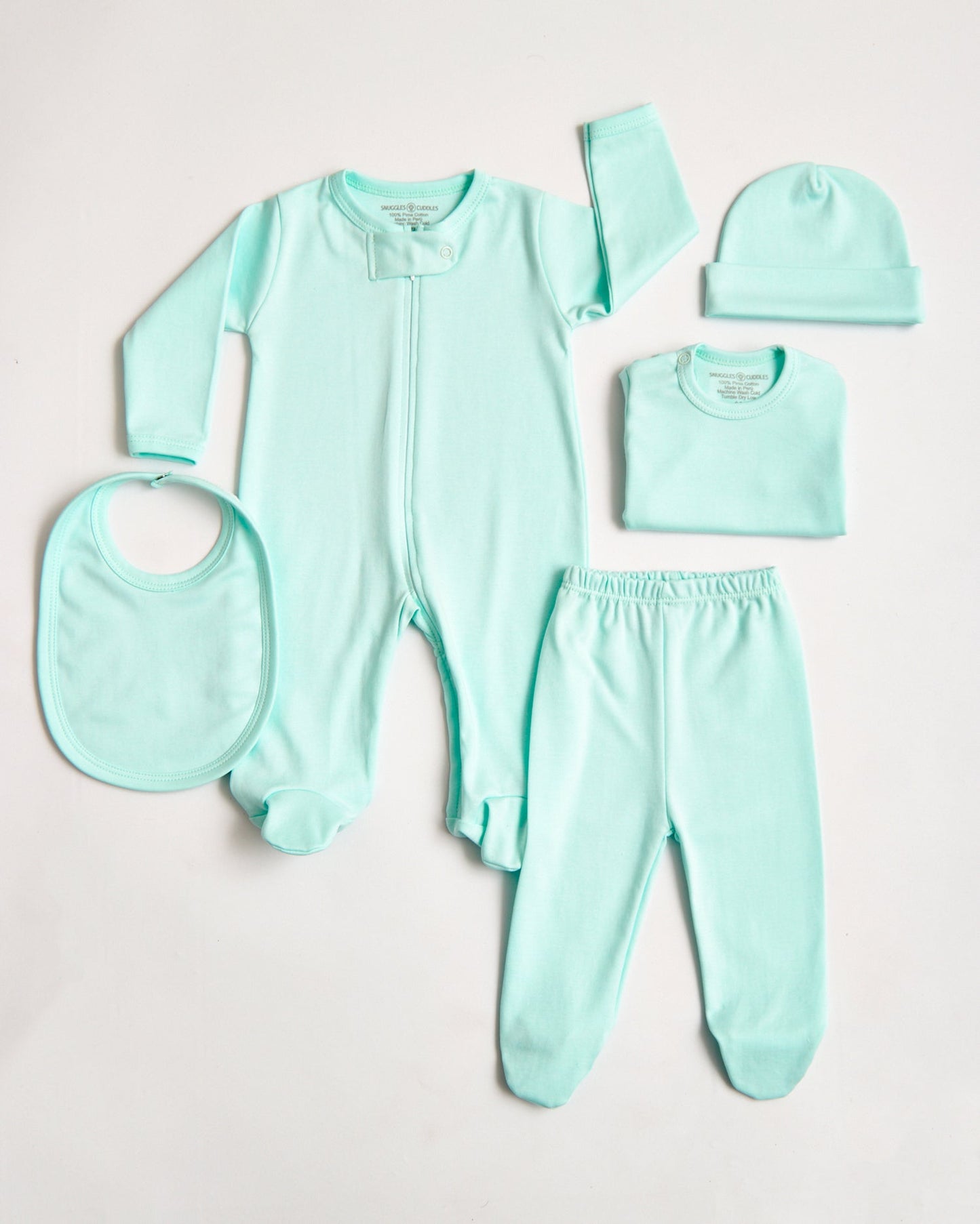 Pima Cotton 5 -Piece Newborn Layette Set | Hypoallergenic Baby Gift Set