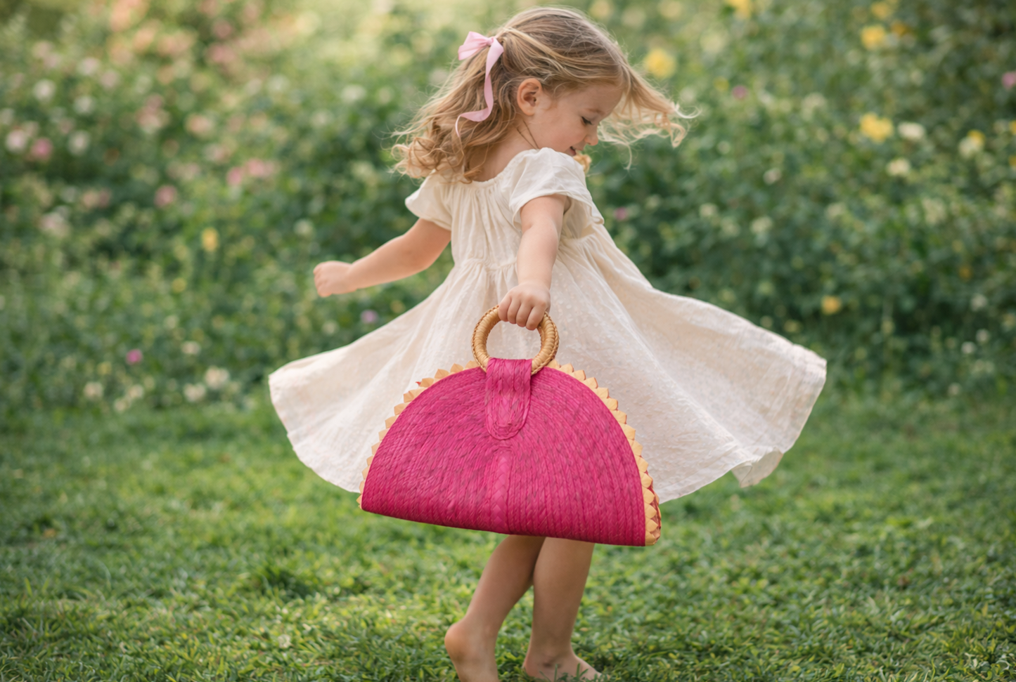 Fuchsia Blossom Palm Purse