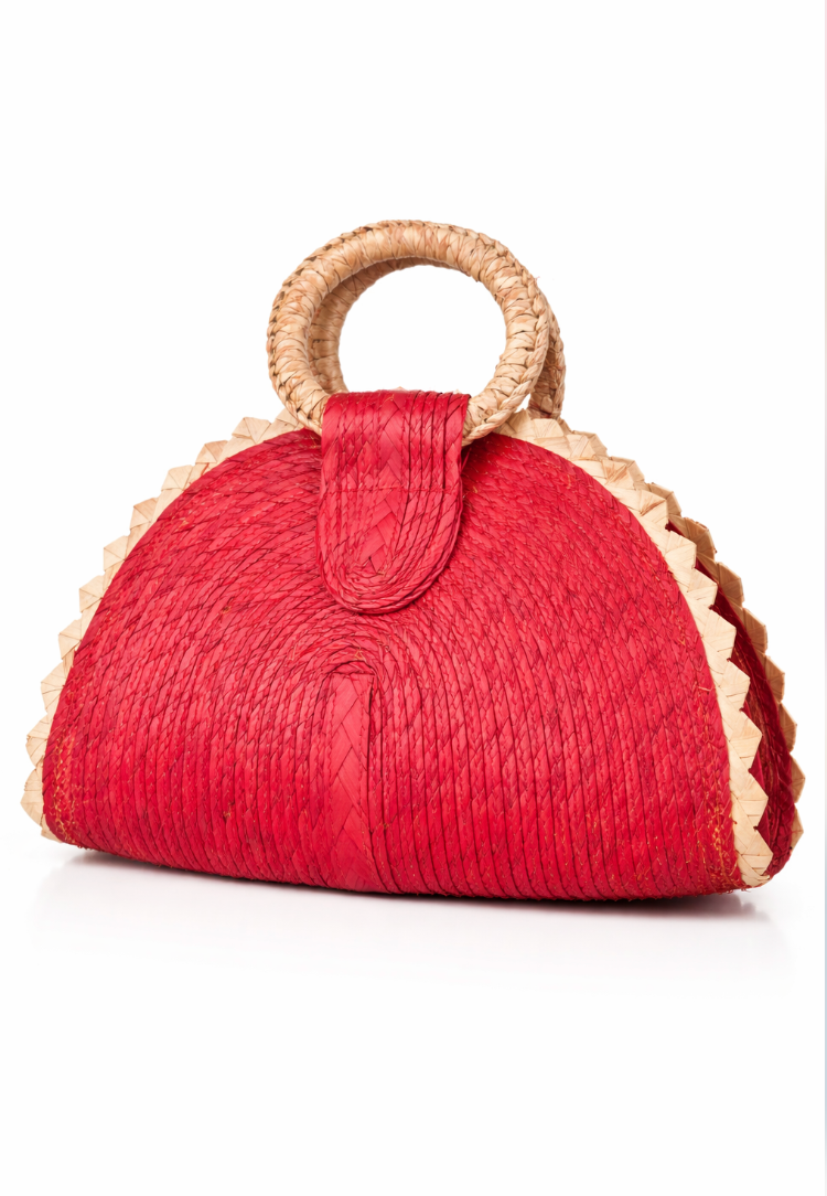 Crimson Berry Palm Purse