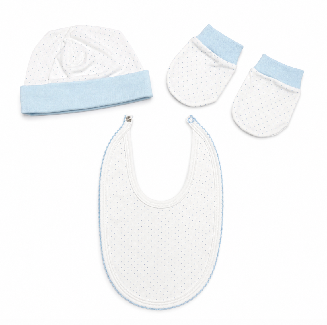 Blue Polka Dot Pima Cotton Essentials Set