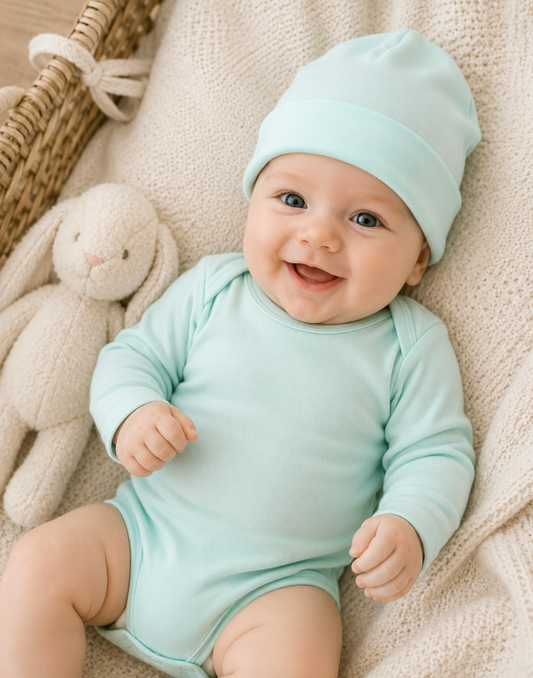 Mint Newborn Hat in Pima Cotton