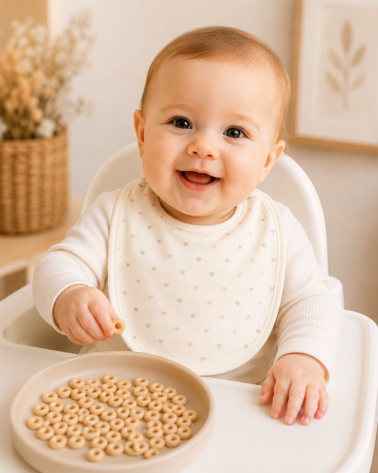Pima Cotton Baby Bib - Heart Print