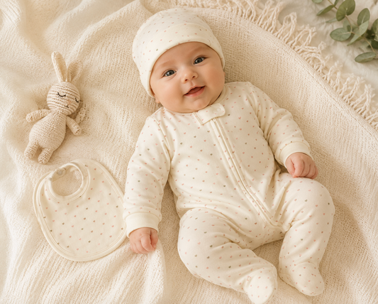 Pima Cotton 3-Piece Newborn Layette Set | Hypoallergenic Baby Gift Set