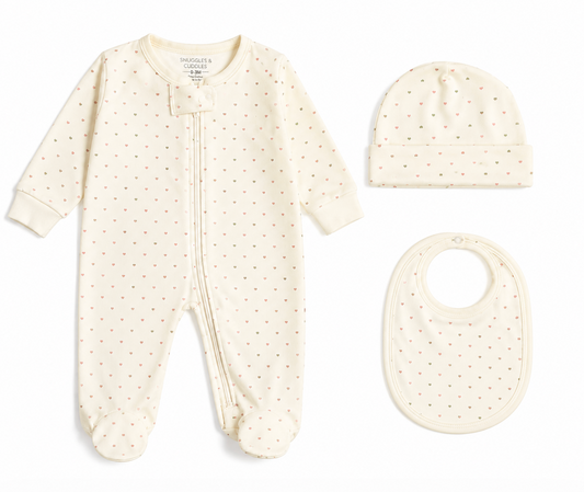 Pima Cotton 3-Piece Newborn Layette Set | Hypoallergenic Baby Gift Set