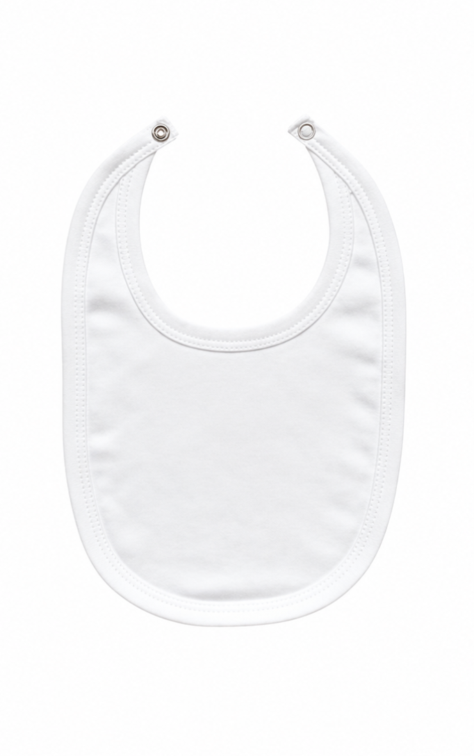 Pima Cotton Baby Bib - Classic White