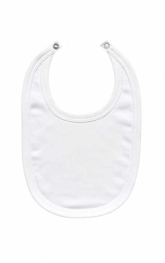 Pima Cotton Baby Bib - Classic White