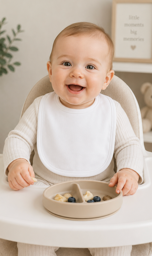 Pima Cotton Baby Bib - Classic White