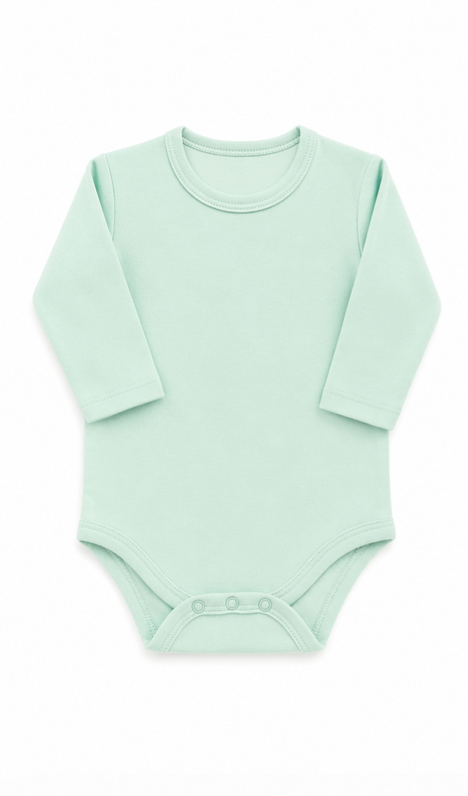 Mint Long Sleeve Onesie 100% Pima Cotton