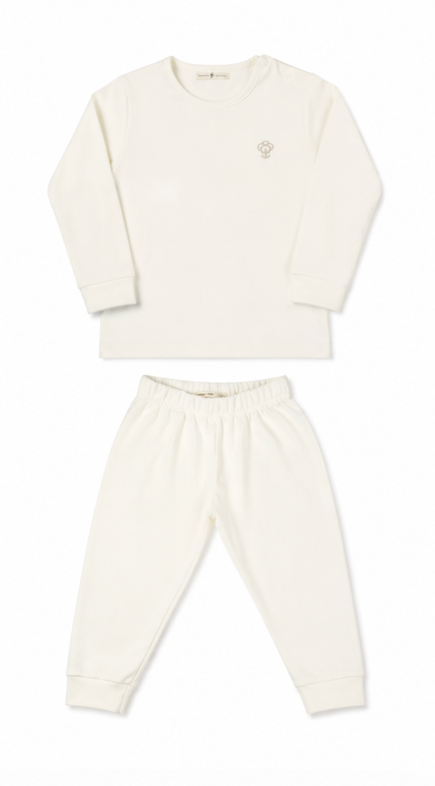 Boy Cream Pajama set in Organic Pima Cotton