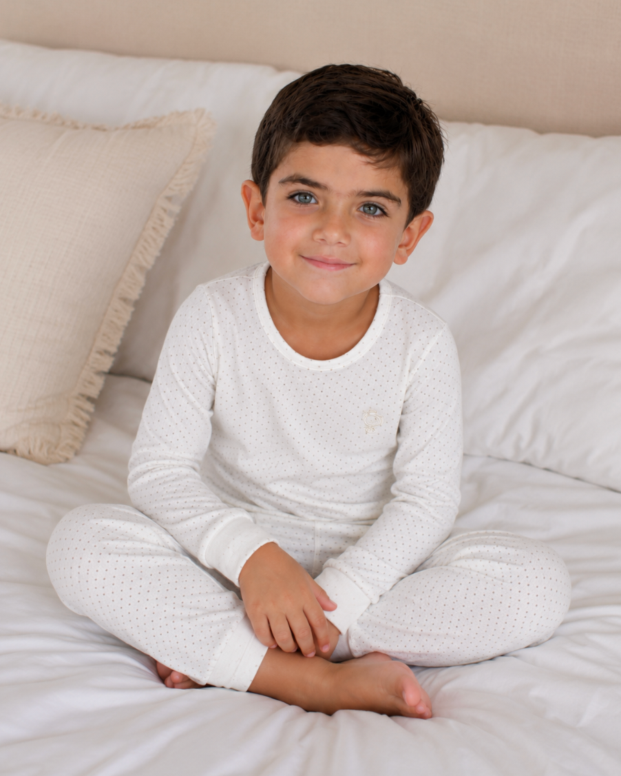 Boy Polka-Dot Pajama Set in Pima Cotton