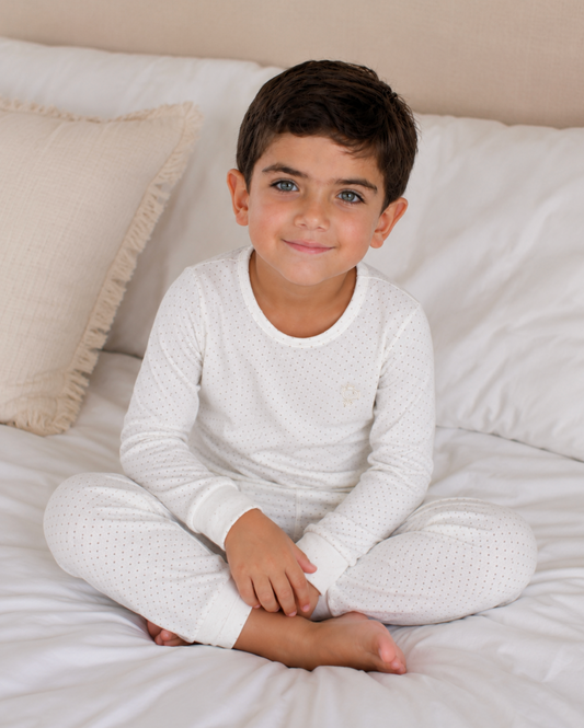 Boy Polka-Dot Pajama Set in Pima Cotton