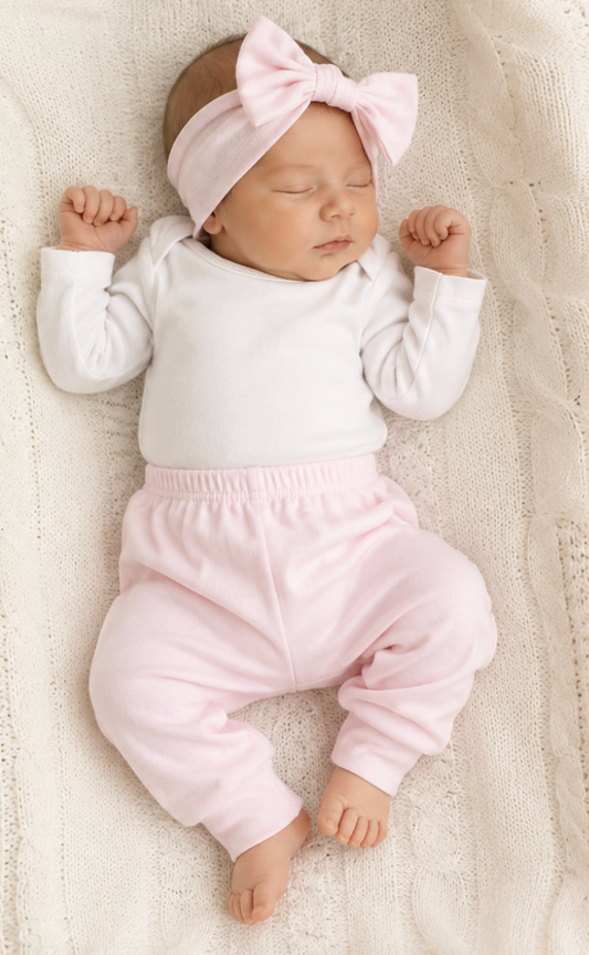 Pink Classic Pants in Pima Cotton