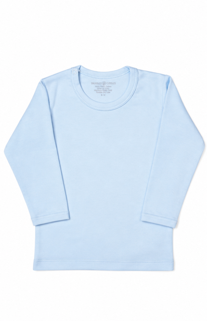 Blue - Classic Long Sleeve Shirt in Pima Cotton