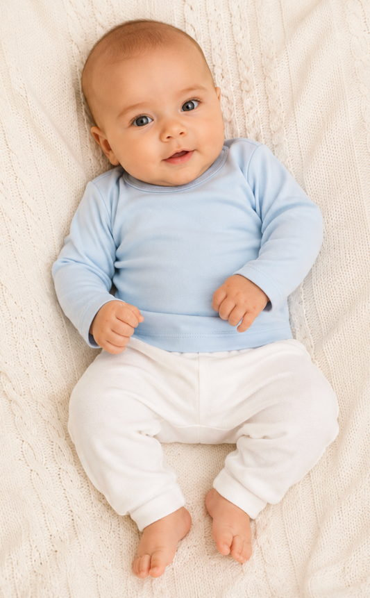Blue - Classic Long Sleeve Shirt in Pima Cotton