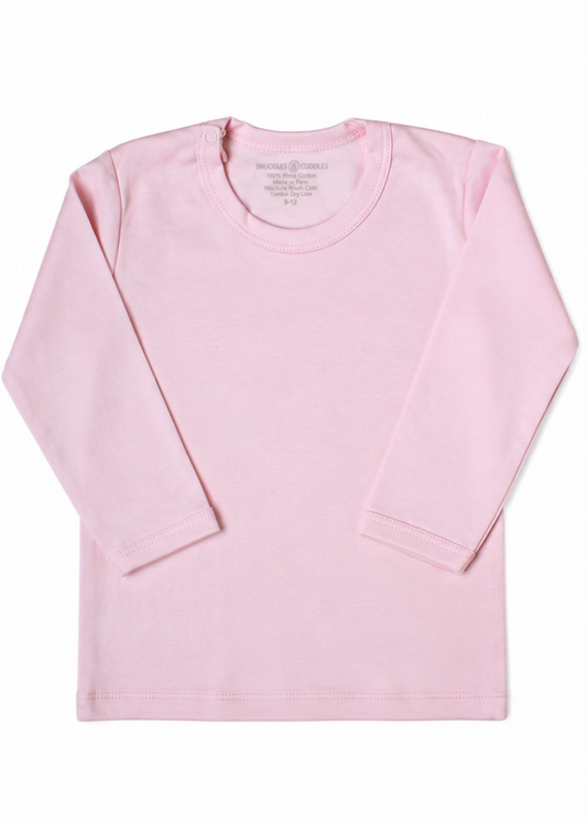 Pink - Classic Long Sleeve Shirt in Pima Cotton
