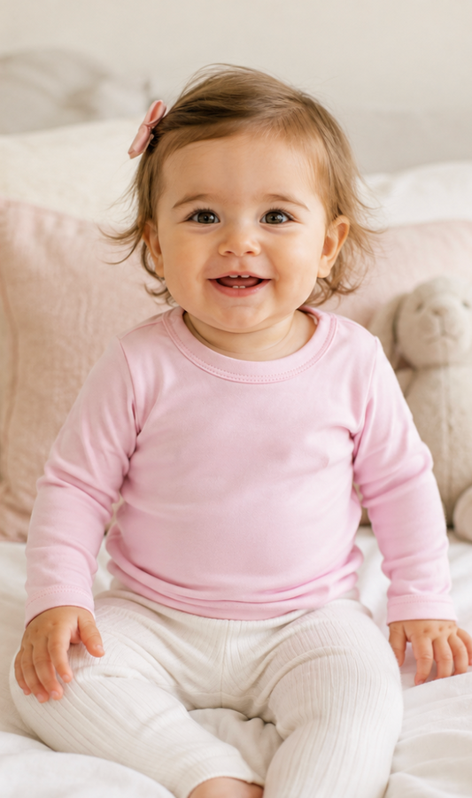 Pink - Classic Long Sleeve Shirt in Pima Cotton