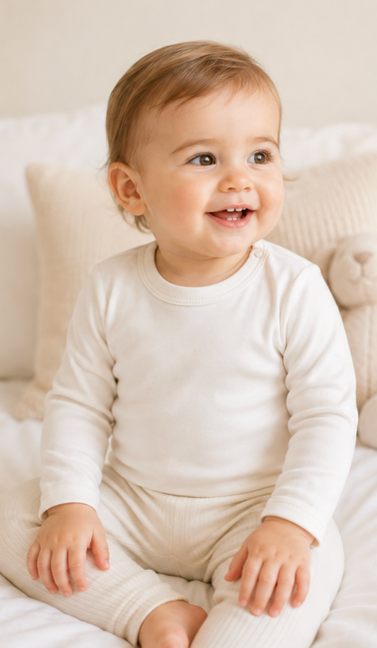Ivory- Classic Long Sleeve Shirt in Pima Cotton