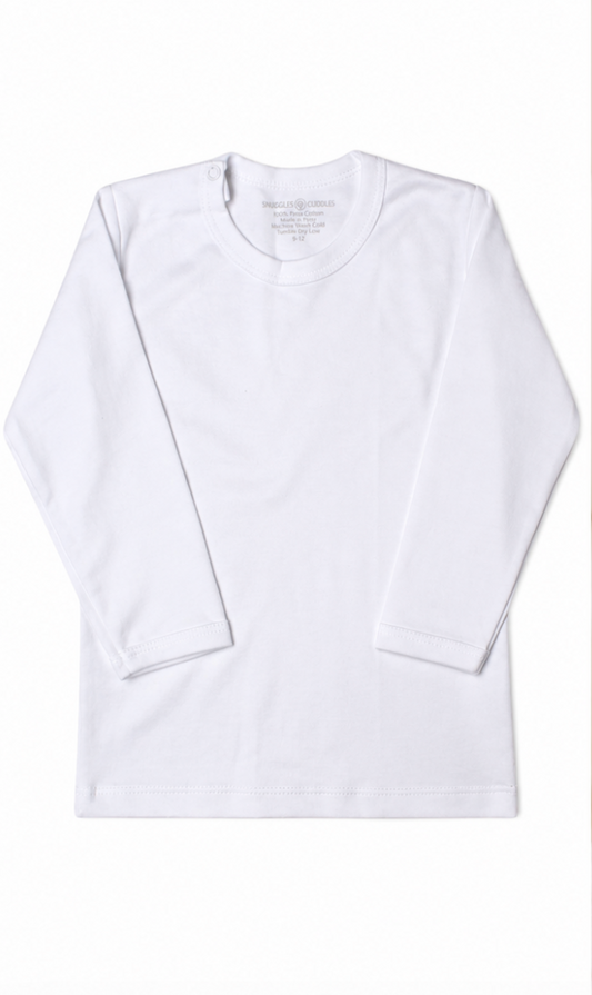 White - Classic Long Sleeve Shirt in Pima Cotton