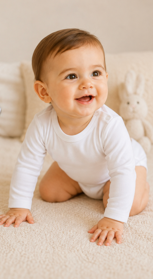 White - Long Sleeve Bodysuit 100% Pima Cotton