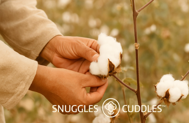 Load video: Video showing harvesting pima cotton for Snuggles &amp; Cuddles clothes baby in Peru — soft, eco-friendly, and made with love.