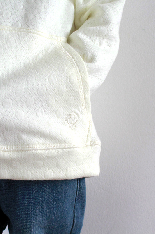Boy Cream Long Hooded Pocket Jersey 100% Cotton