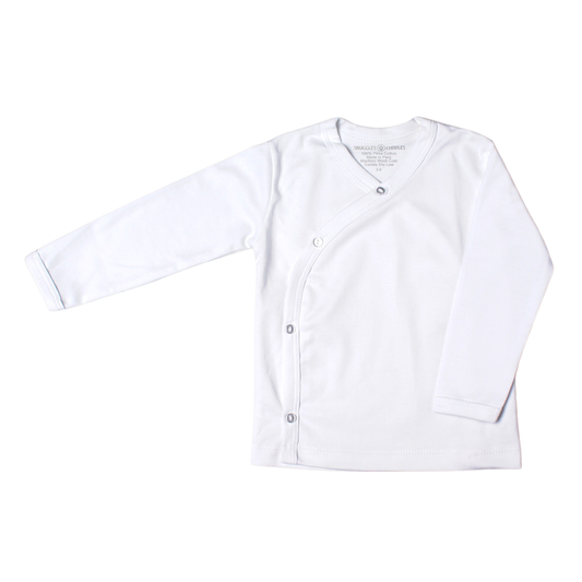White - Snap-Up Shirt in Pima Cotton