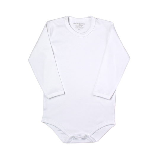 White - Long Sleeve Bodysuit 100% Pima Cotton