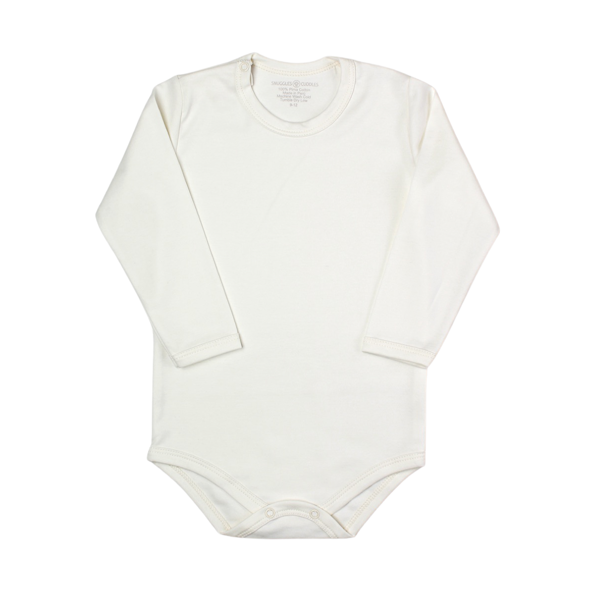 Off-White Long Sleeve Bodysuit 100% Pima Cotton