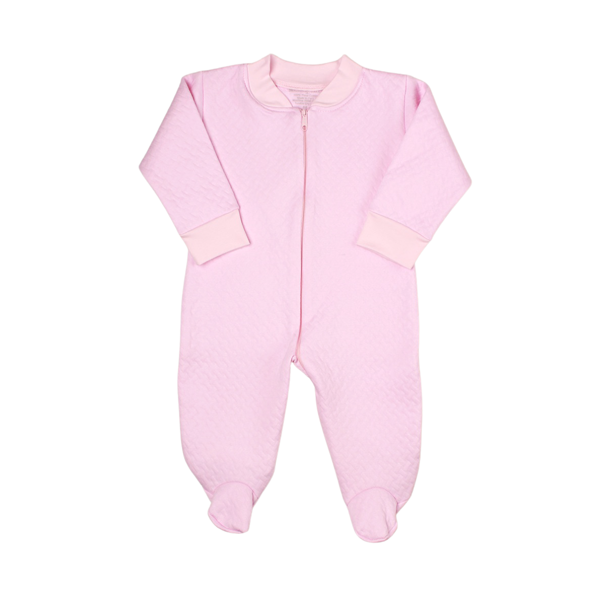 Sleep and Play Zipper Footie in Jacquard Cotton - Pink