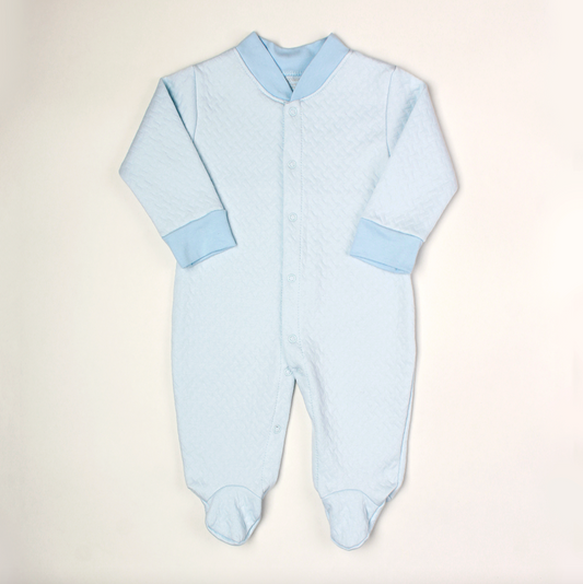 Sleep and Play snap-up Jacquard Footie - Blue